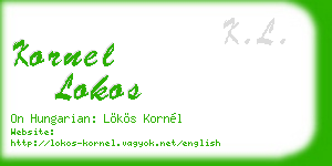 kornel lokos business card