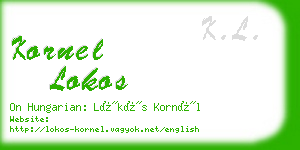 kornel lokos business card